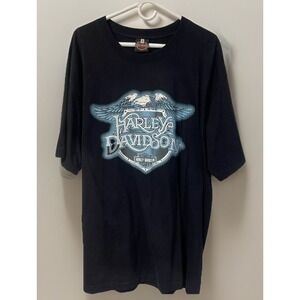 Harley-Davidson Black and Blue Short Sleeve Tee
